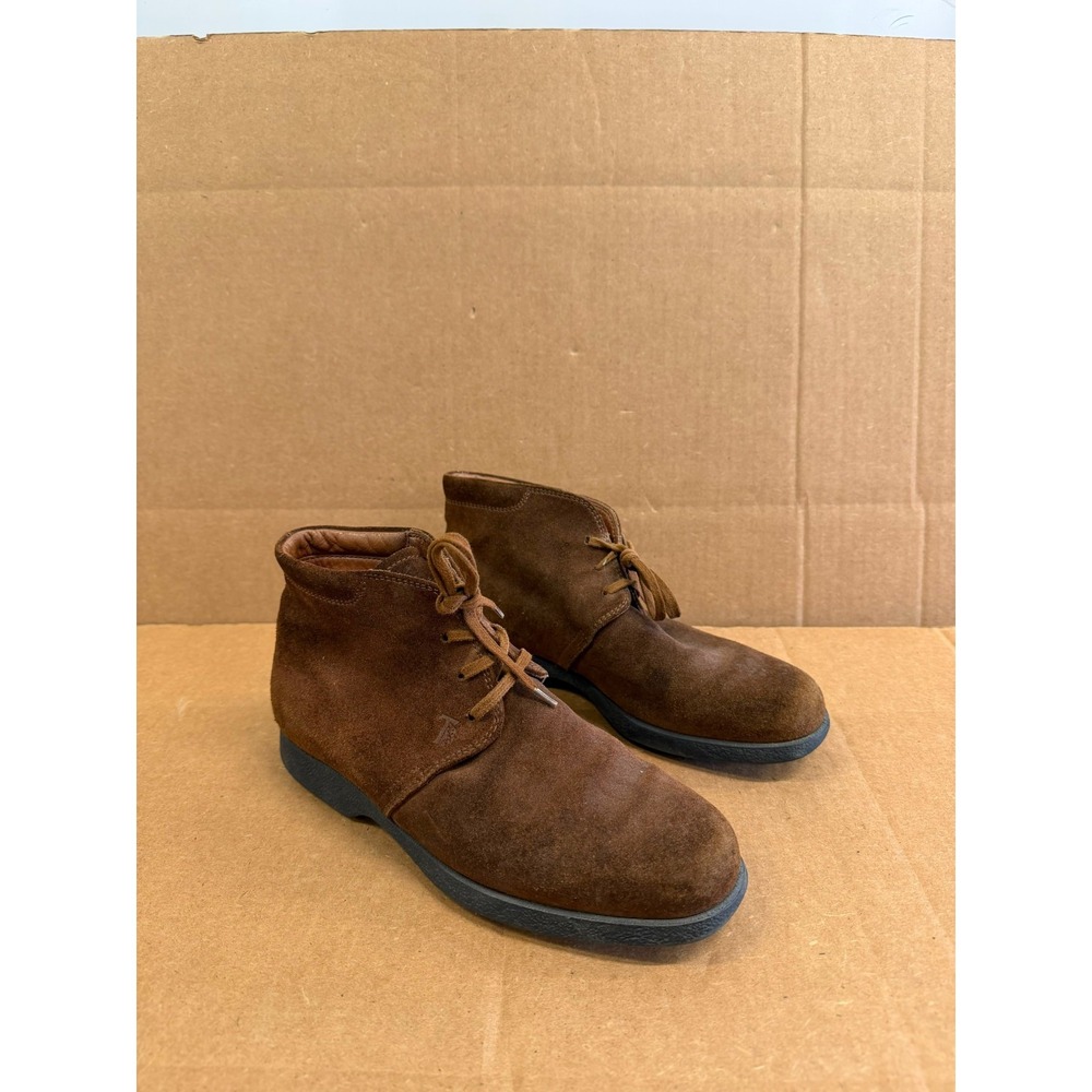 Tod's Suede Leather Lace Up Chukka Desert Boots Dark Brown Womens Size 37 EU
